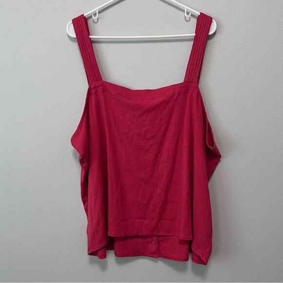 Market & Spruce Button Front Red Tank Top Size 2X  NWT! - Picture 3 of 6
